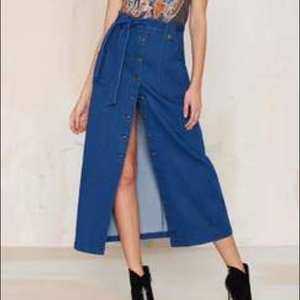 Nasty Gal - Bodycon maxi jean skirt